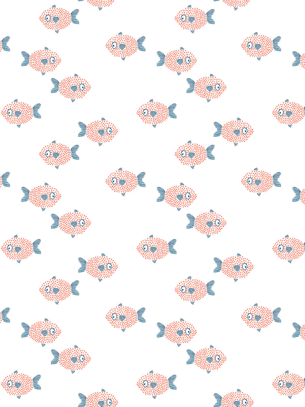 'school Of Fish' Wallpaper By Tea Collection - White