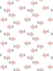 'school Of Fish' Wallpaper By Tea Collection - White
