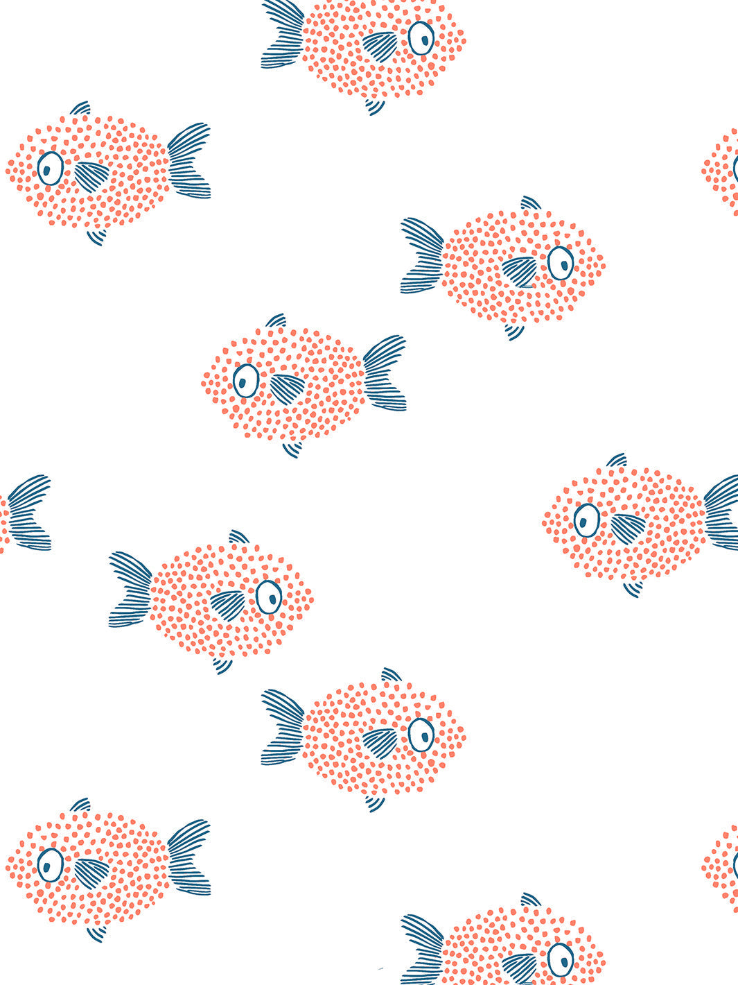 'school Of Fish' Wallpaper By Tea Collection - White