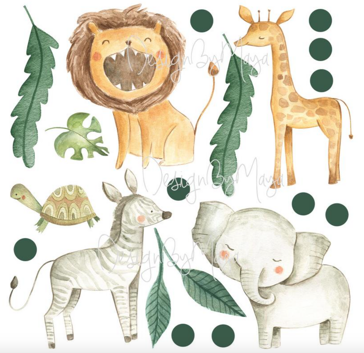 Safari King Of The Jungle - Fabric Nursery Wall Art Decals