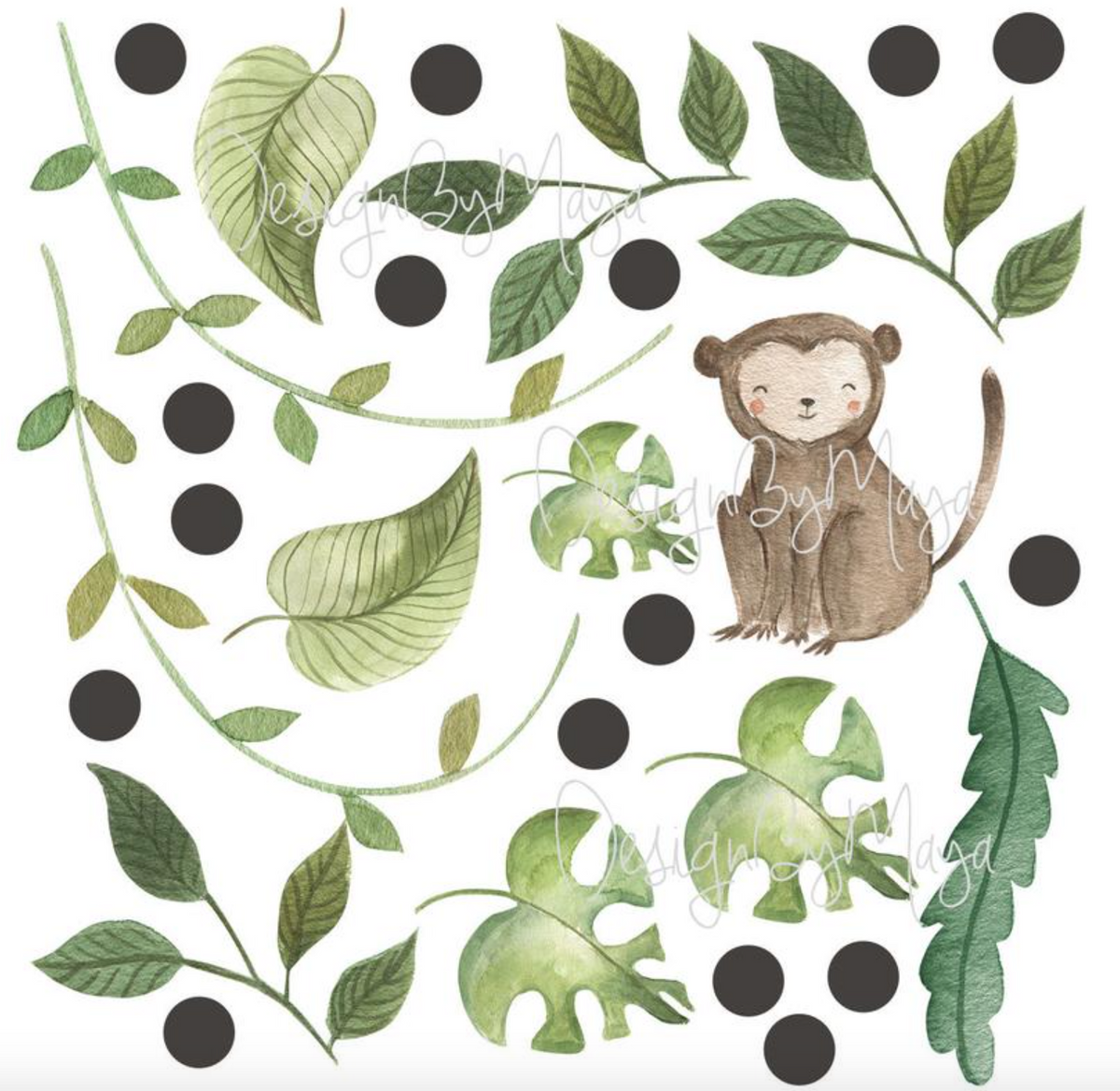 Safari King Of The Jungle - Fabric Nursery Wall Art Decals