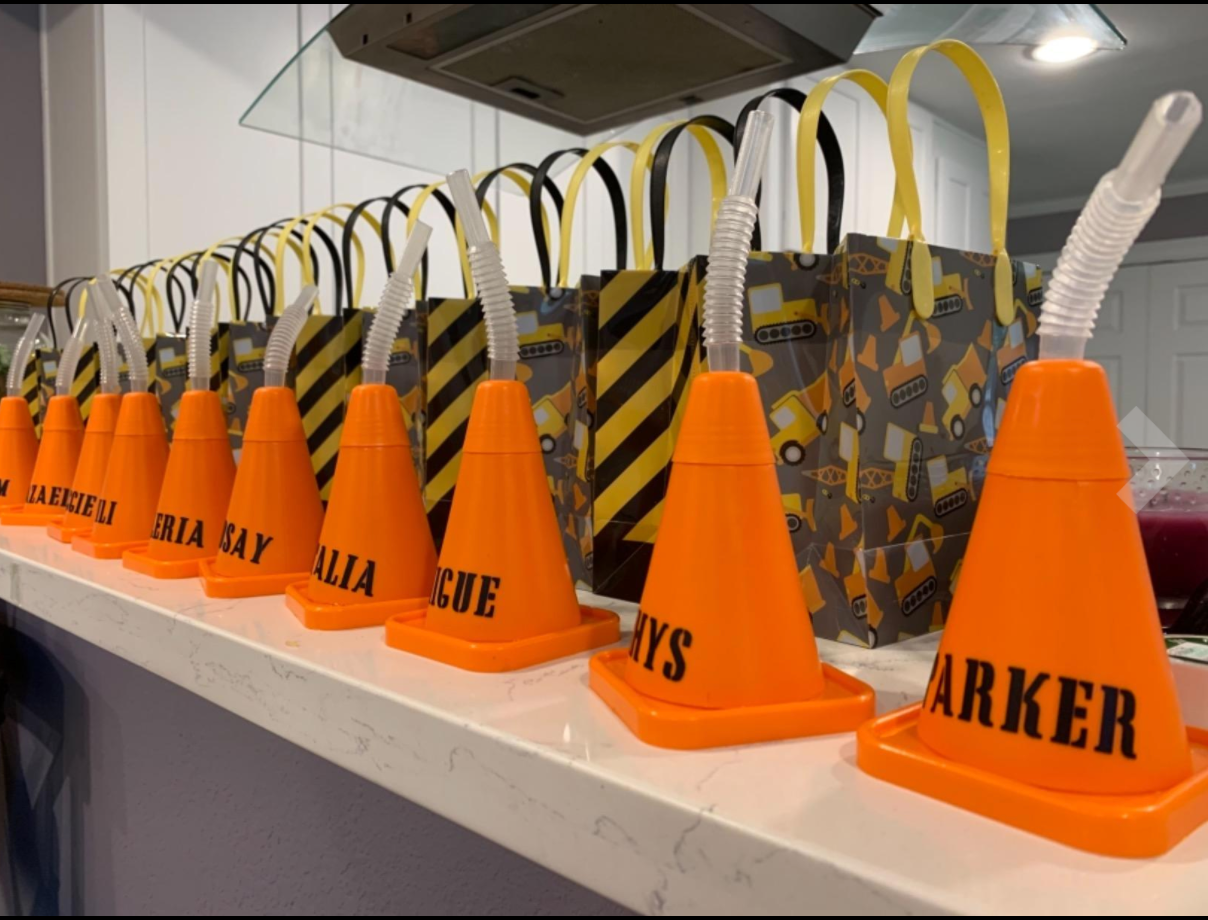 Construction Trucks Party Favor Bags Treat Bags - Set Of 6 Or 12