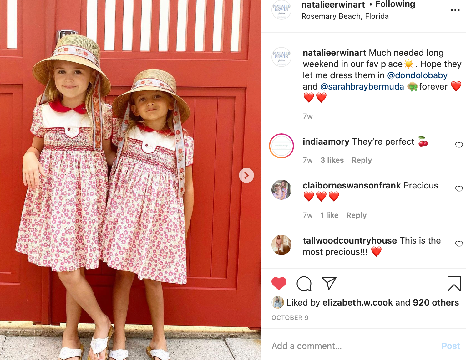 Palmetto Girl’s Hat - Long Red Grosgrain Ribbon