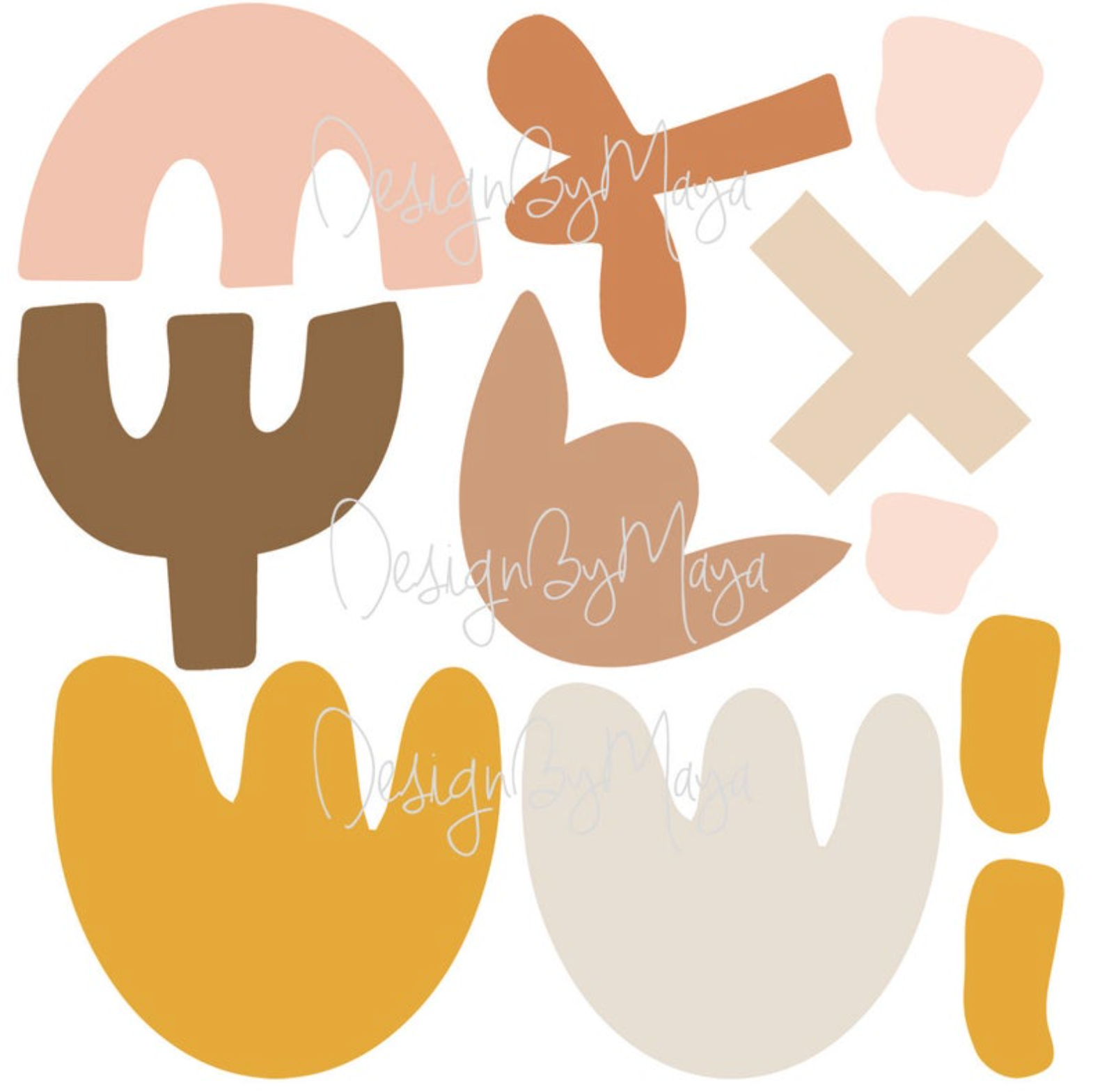 Abstract Desert Shapes - Fabric Nursery Wall Art Decals