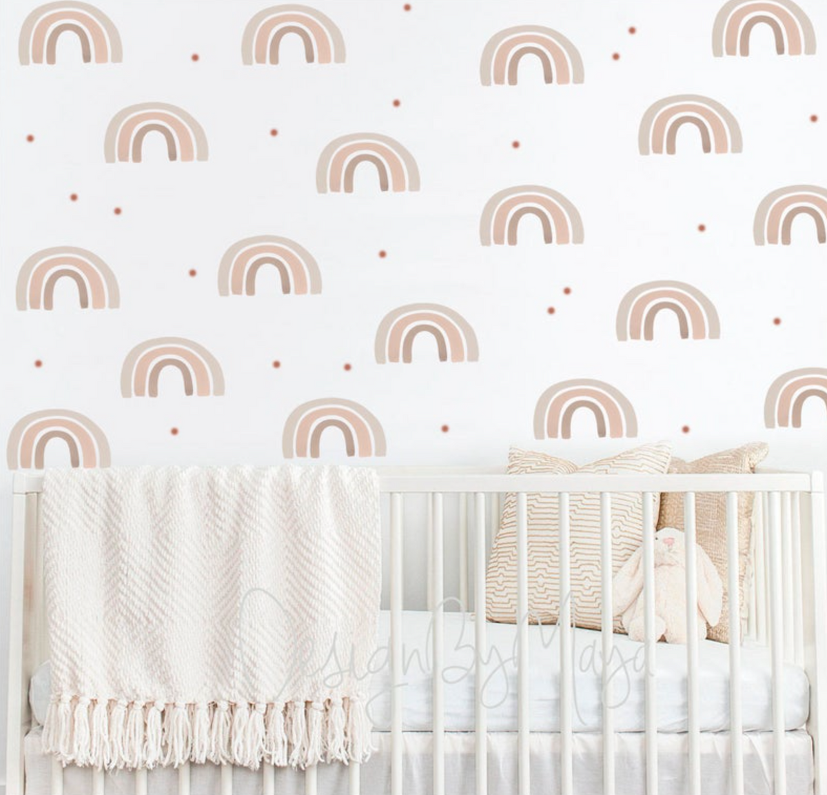 Pale Pink Rainbows - Fabric Nursery Wall Art Decals