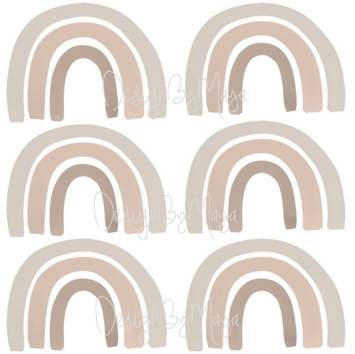 Pale Pink Rainbows - Fabric Nursery Wall Art Decals