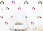 Pink And Gold Rainbows - Fabric Nursery Wall Art Decals