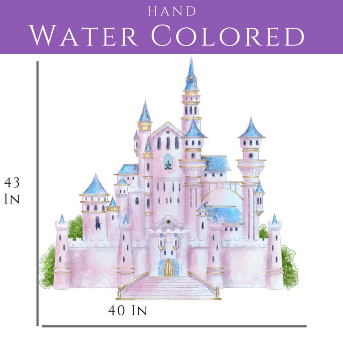 Purple/pink Princess Castle - Fabric Nursery Wall Art Decals