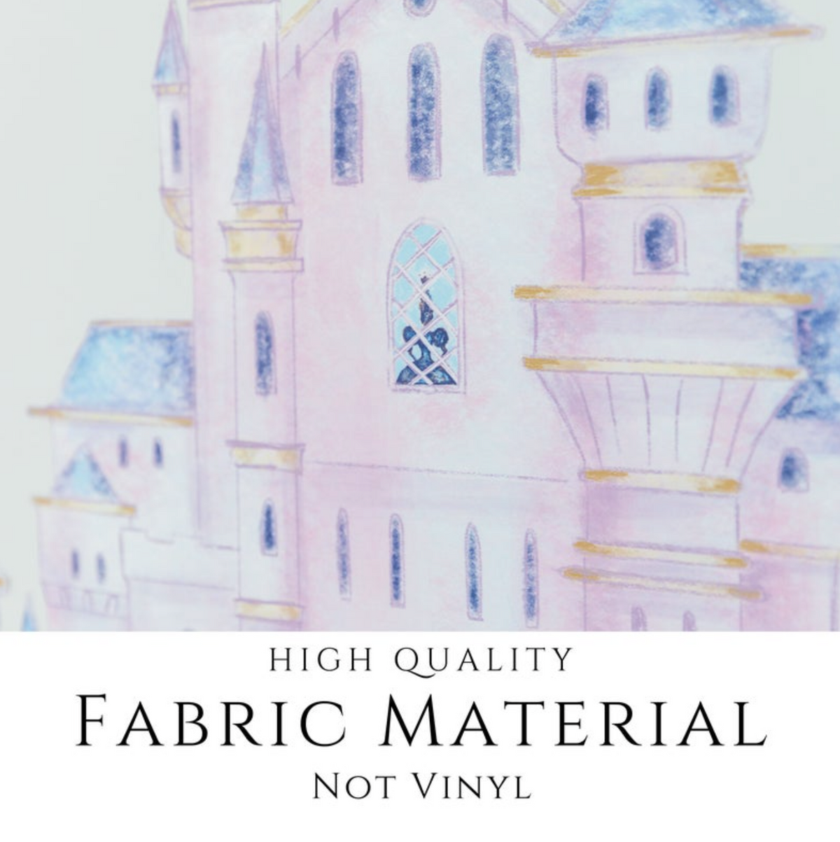 Purple/pink Princess Castle - Fabric Nursery Wall Art Decals