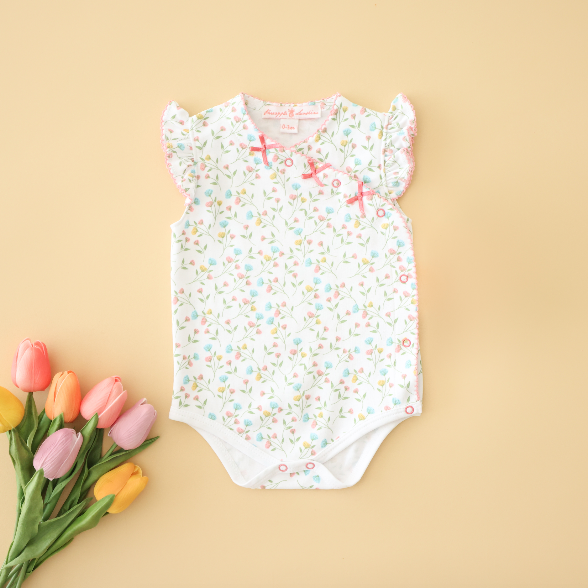 Pink Arabella Onesie With Bows