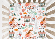 Baby Girl French Comics - Minky / Jersey Crib Sheets