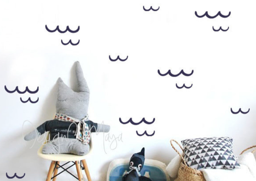 Baby Ocean/sea Waves - Fabric Nursery Wall Art Decals
