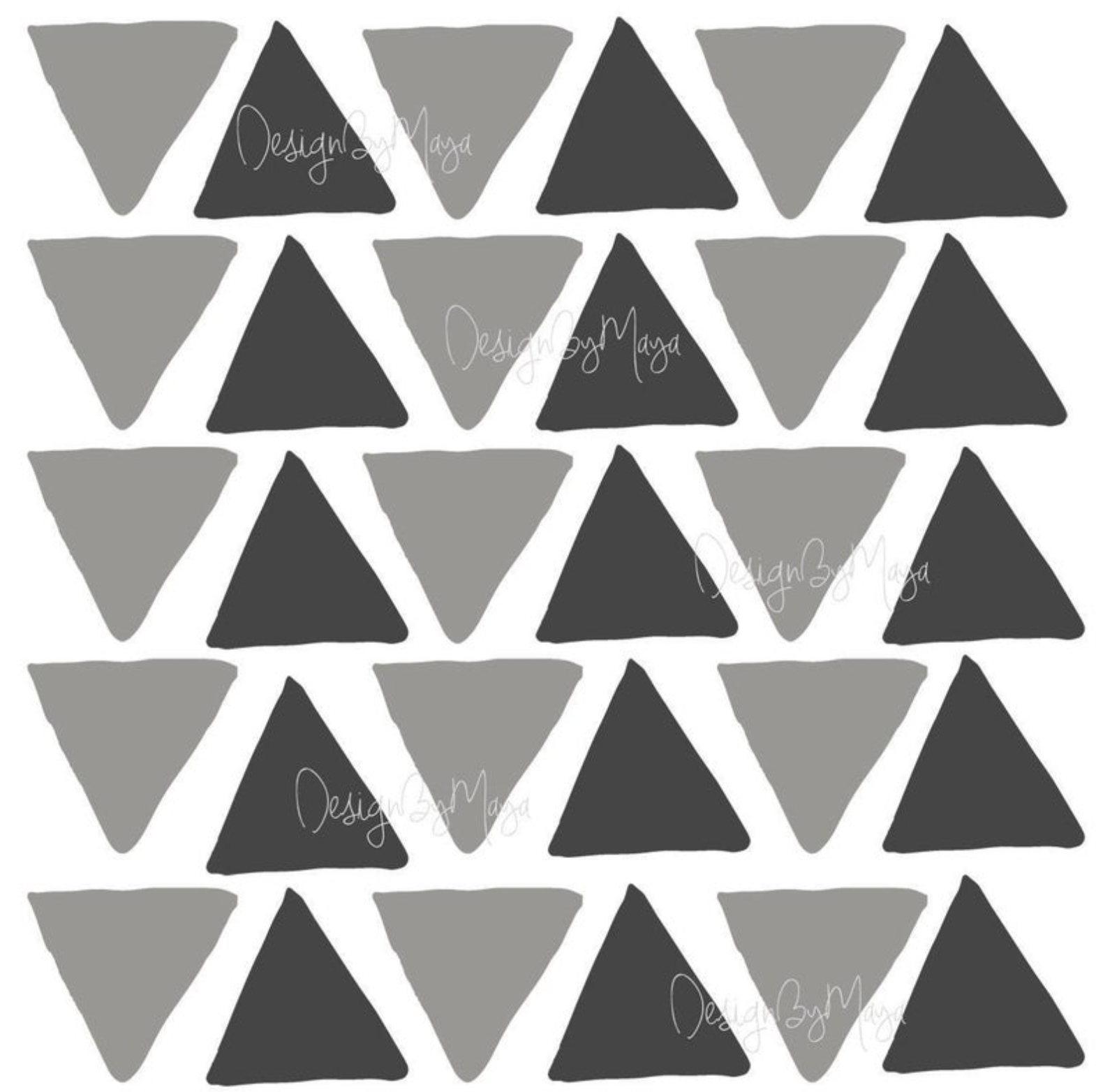 Abstract Equilateral Triangles - Fabric Nursery Wall Art Decals