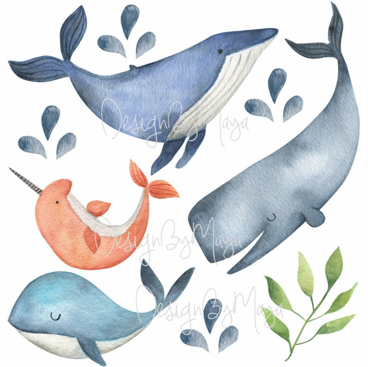 Baby Mermaids And Sealife Decals - Fabric Nursery Wall Art Decals