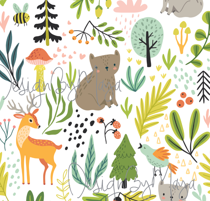 Magical Woodland, Baby Squirrel And Deer - Nursery Wall Decor Wallpapers