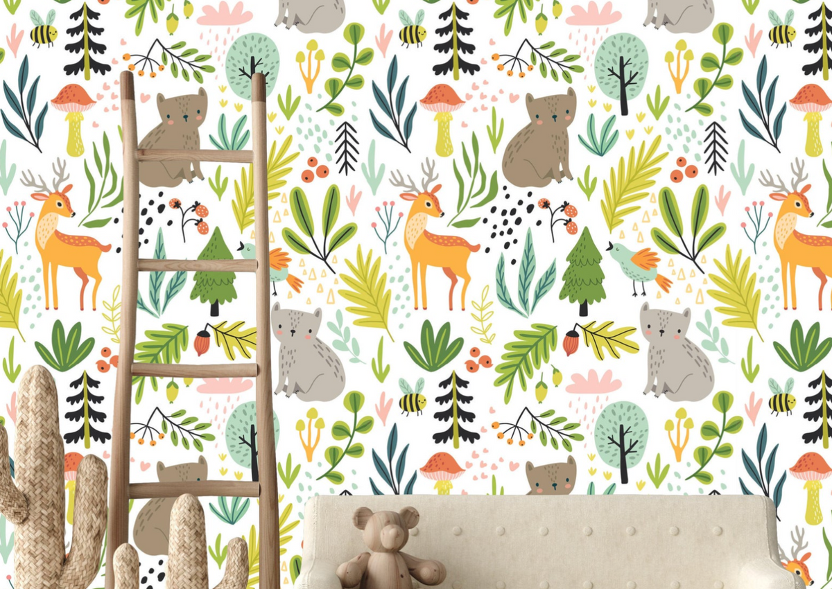 Magical Woodland, Baby Squirrel And Deer - Nursery Wall Decor Wallpapers