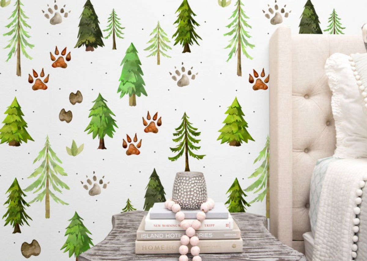 Woodland Forest And Paws - Nursery Wall Decor Wallpapers
