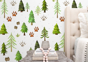 Woodland Forest And Paws - Nursery Wall Decor Wallpapers