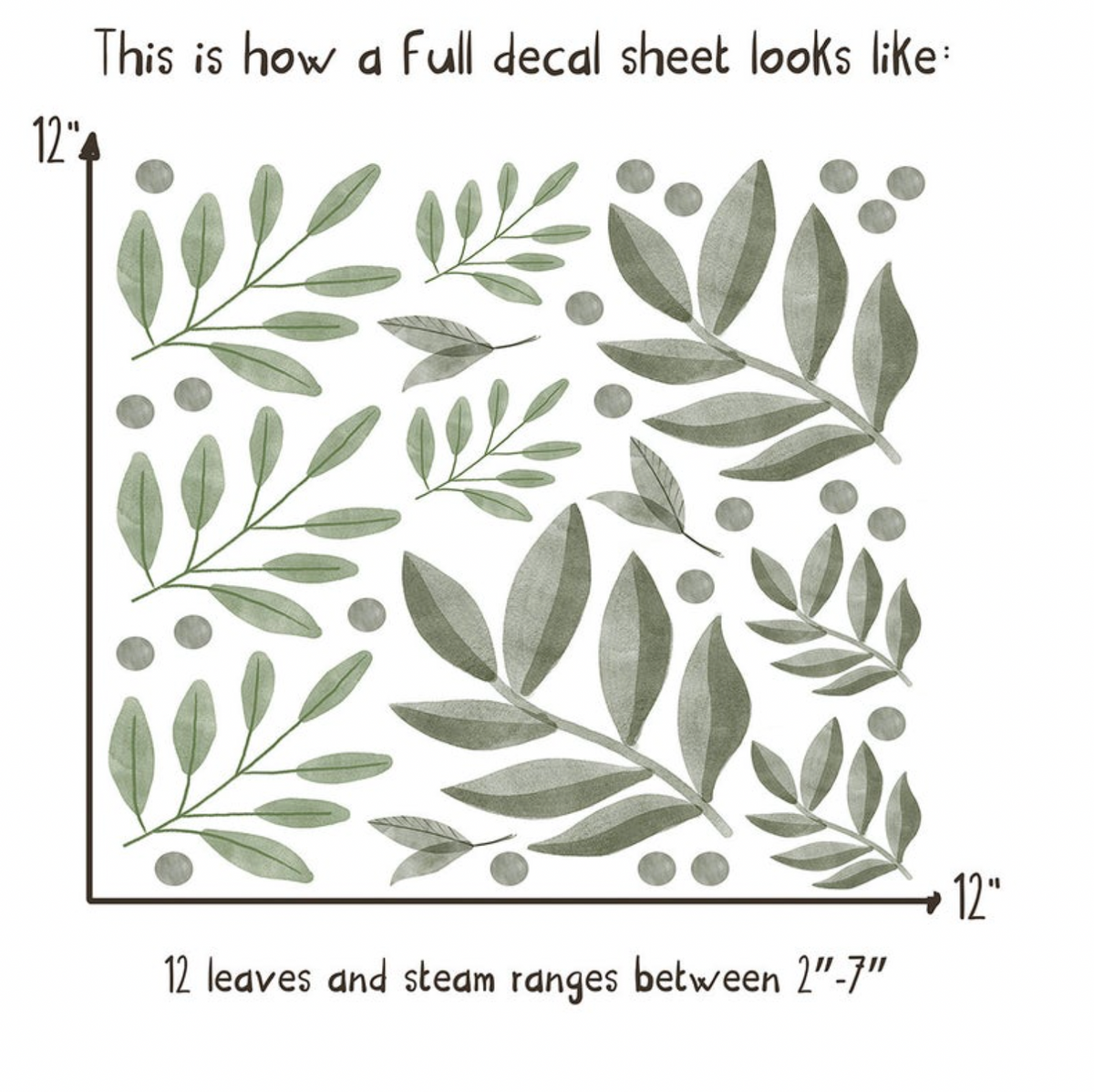 Wild Flowers & Green Leaves - Fabric Nursery Wall Art Decals
