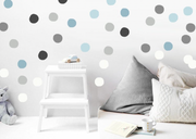 Navy/grey Watercolor Polka Dots - Fabric Nursery Wall Art Decals