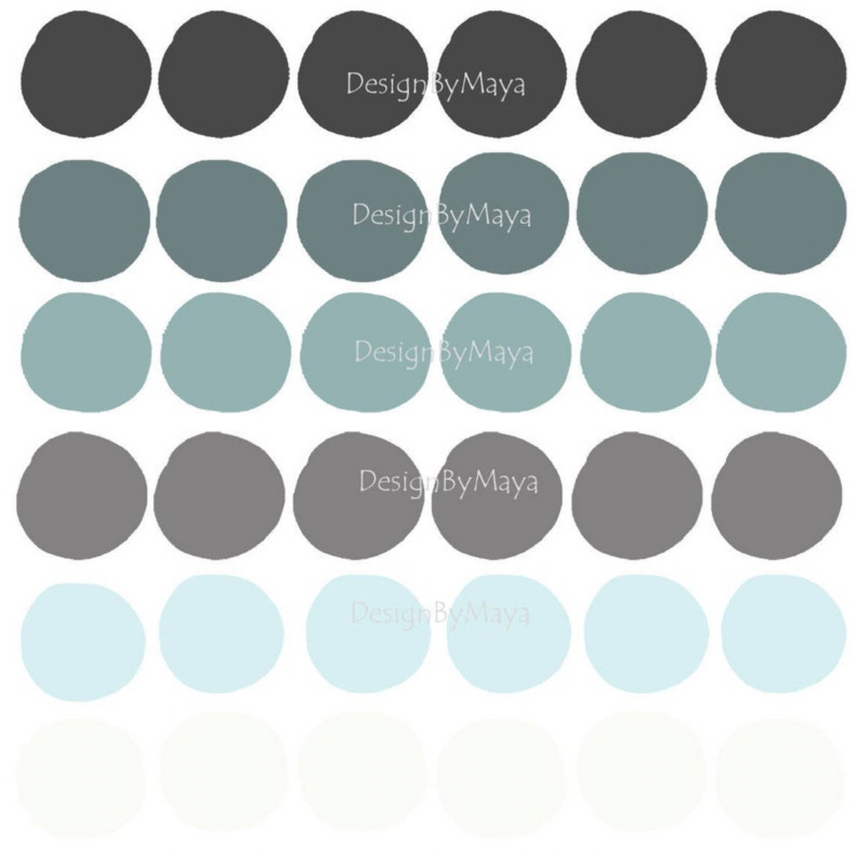 Navy/grey Watercolor Polka Dots - Fabric Nursery Wall Art Decals
