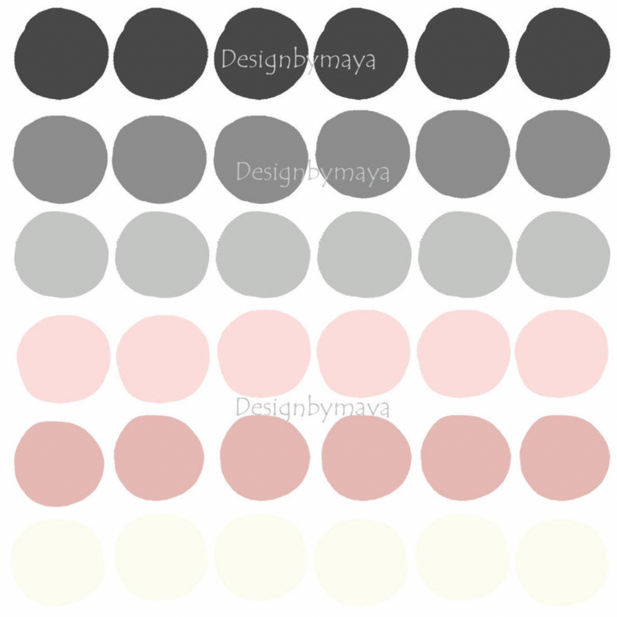 Navy/grey Watercolor Polka Dots - Fabric Nursery Wall Art Decals