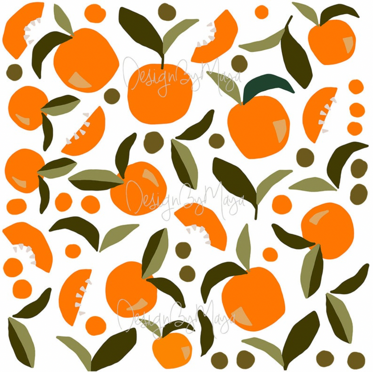 Citrus Clementines Decals - Fabric Nursery Wall Art Decals