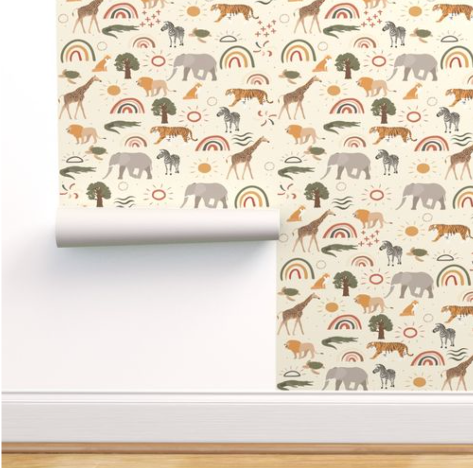 Savannah Safari Friends - Nursery Wall Decor Wallpapers