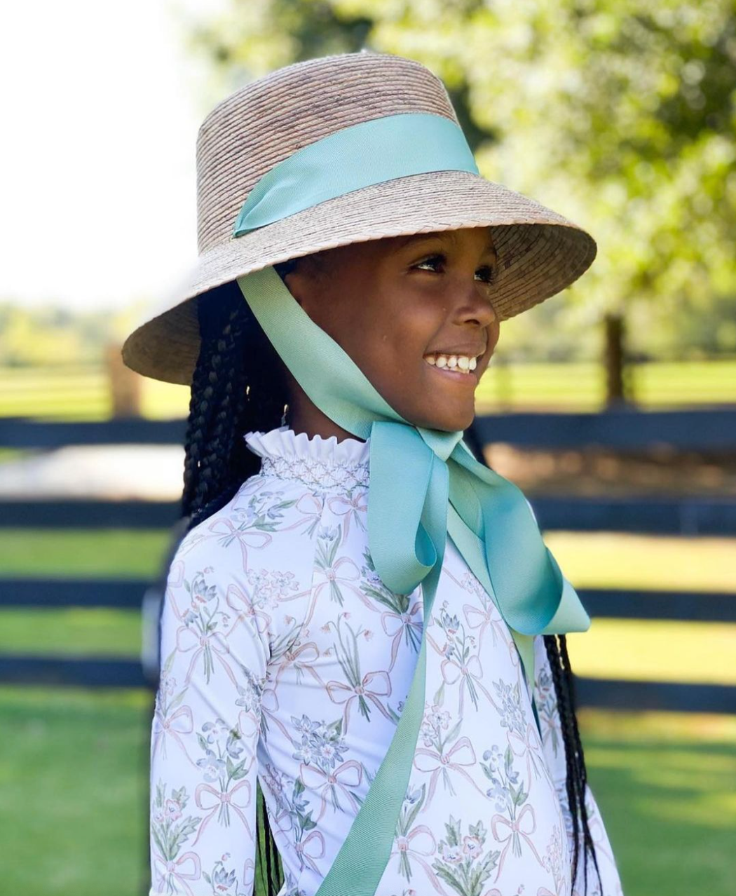Palmetto Girl’s Hat - Long Red Grosgrain Ribbon