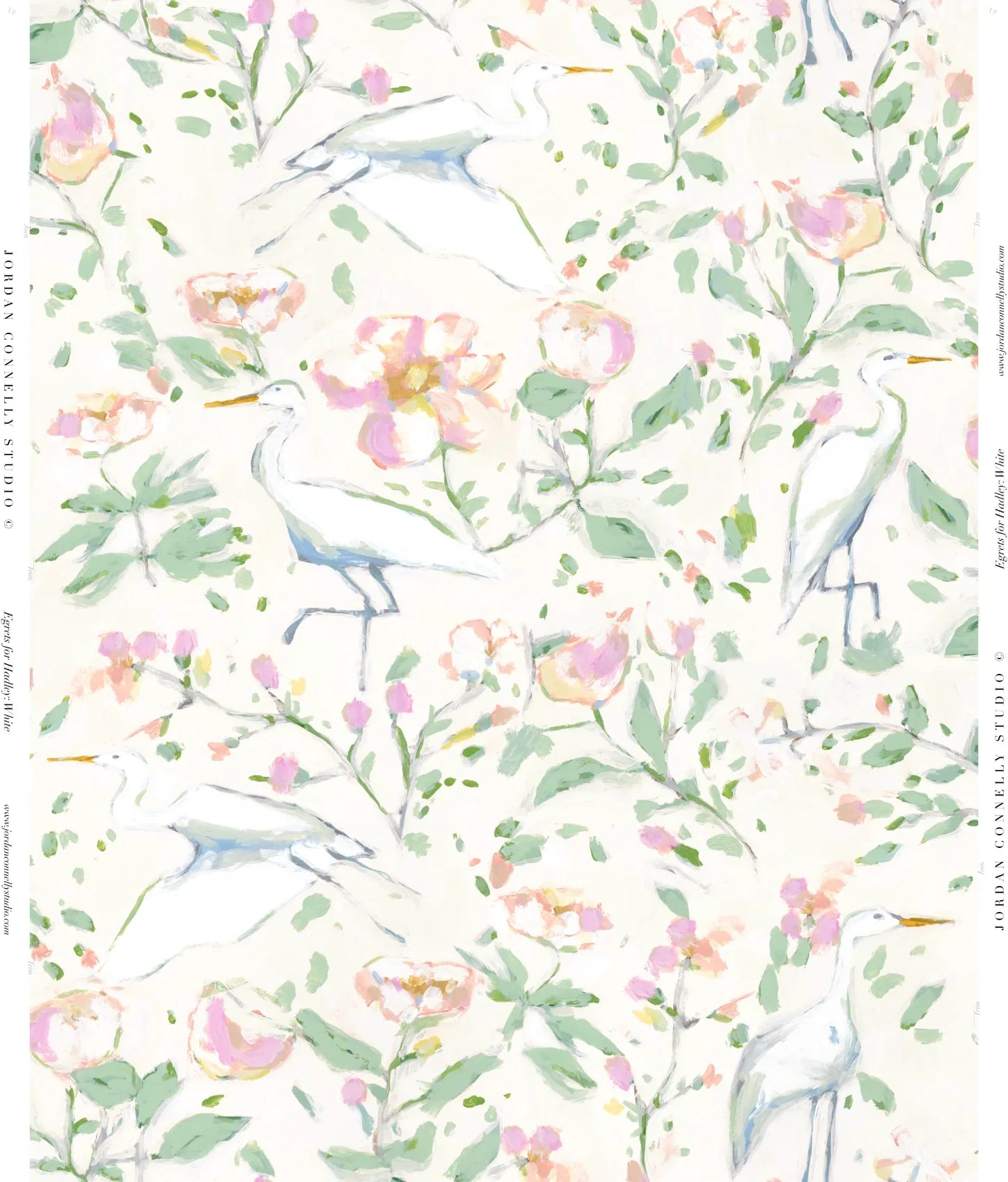 Egrets For Hadley In White- Fabric