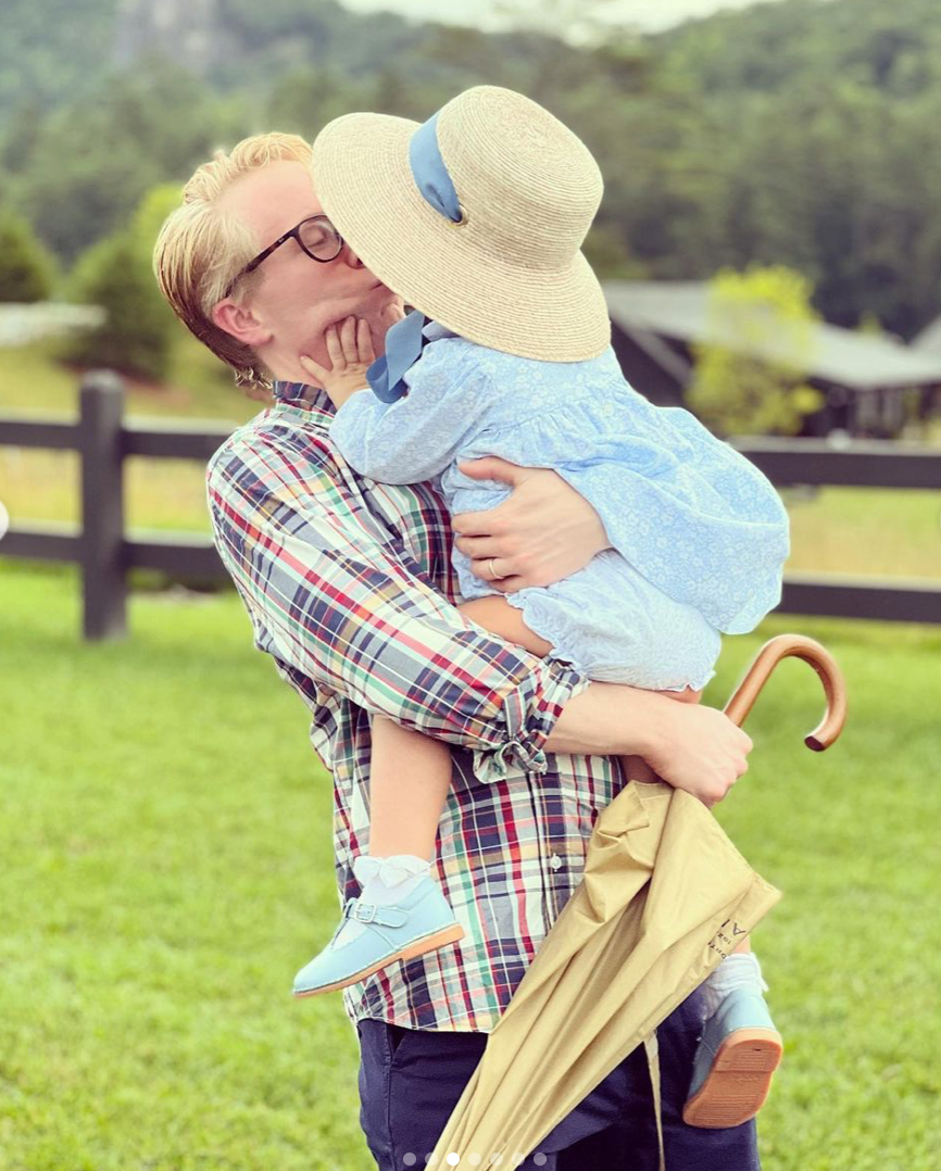 Palmetto Little Girl’s Hat - Long French Blue Grosgrain Ribbon