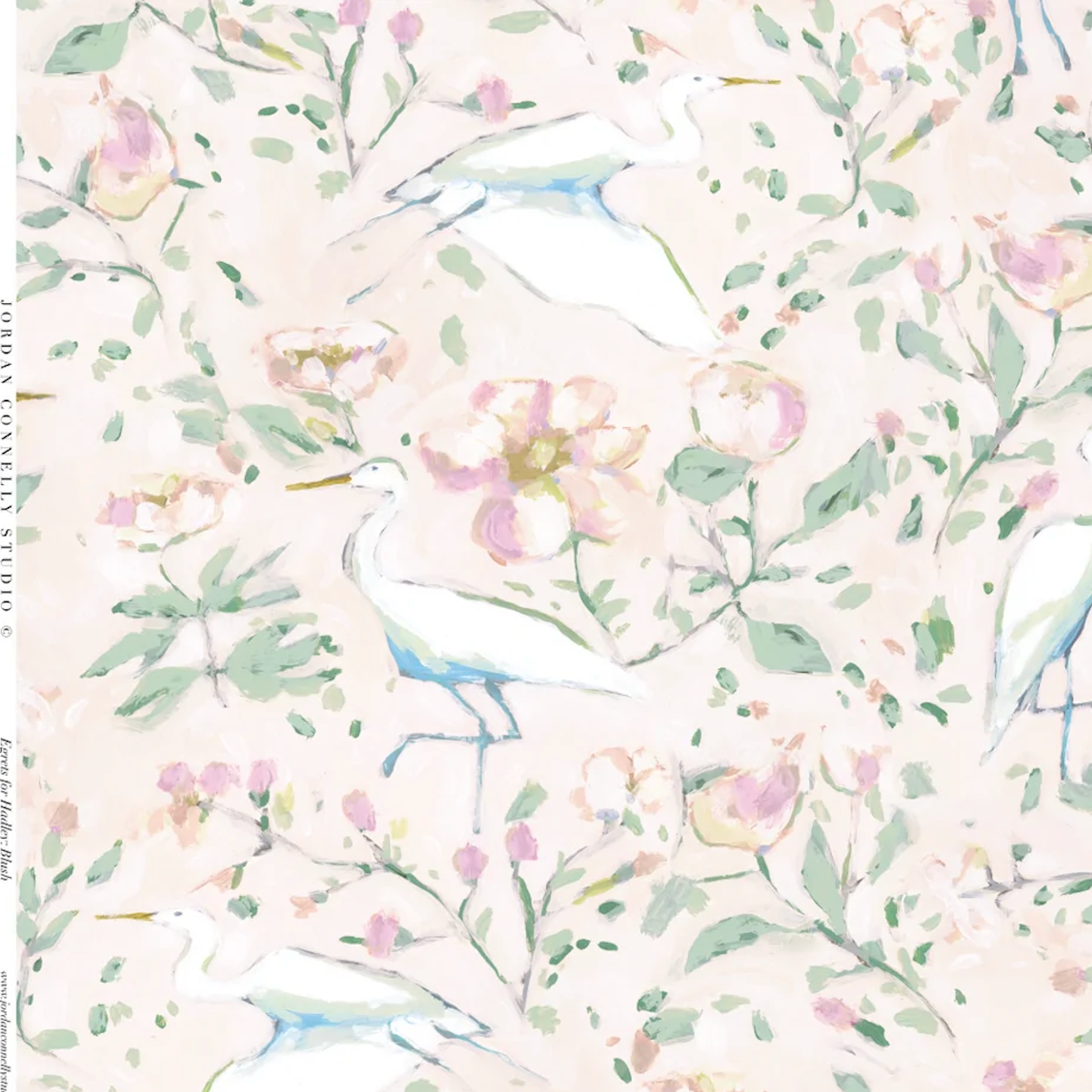 Egrets For Hadley In Blush Fabric Swatch