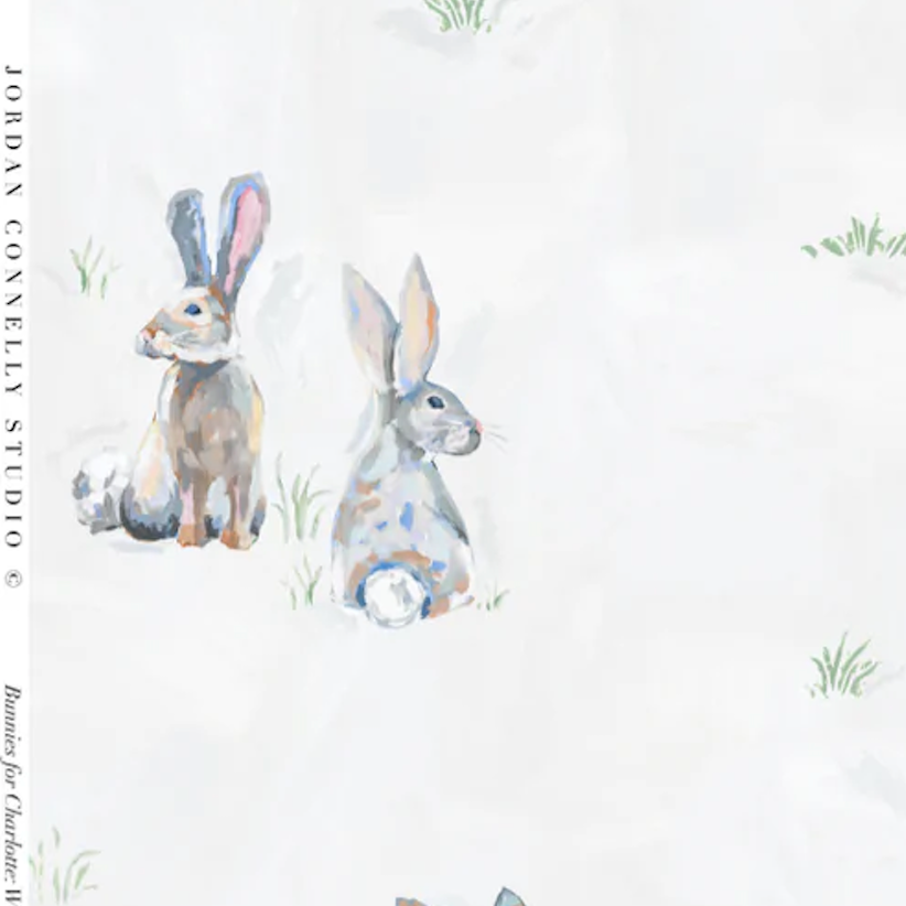 Bunnies For Charlotte In White- Fabric