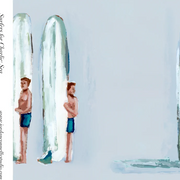 Surfers For Charlie In Sea- Fabric