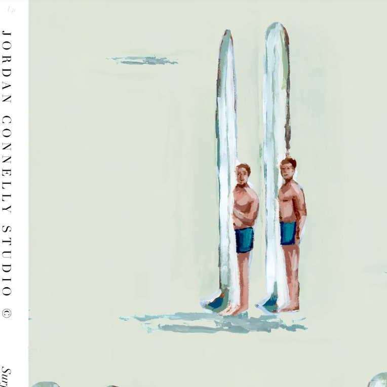 Surfers For Charlie In Melon Fabric Swatch