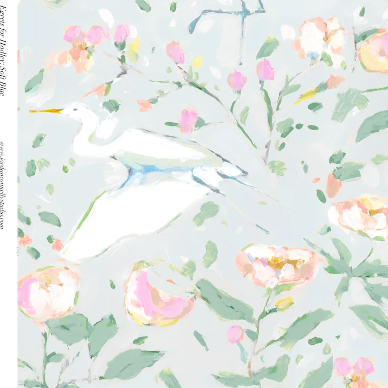 Egrets For Hadley In Soft Blue Wallpaper