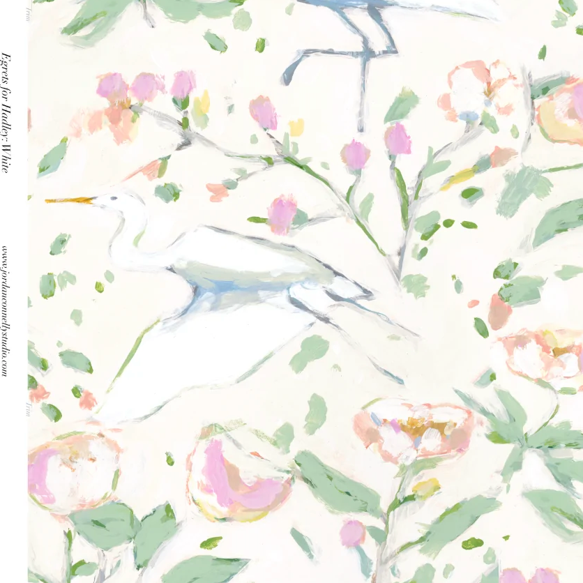 Egrets For Hadley In White- Fabric