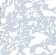 Egrets For Hadley In White And Natural Blue Wallpaper