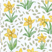 Daffodils For Jennings In White Fabric Swatch