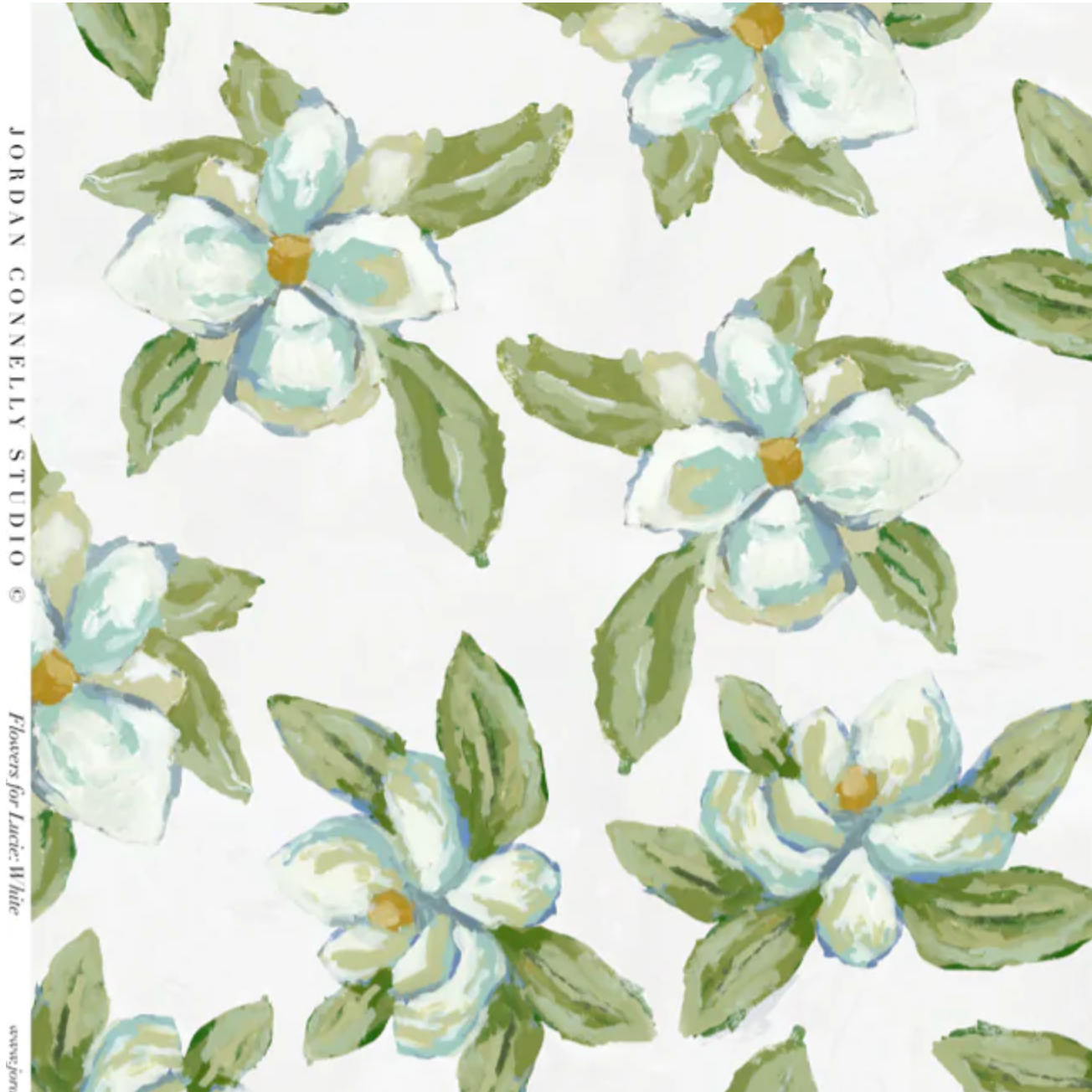 Flowers For Lucie In White- Fabric