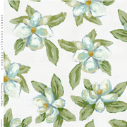 Magnolias For Lucie In White Fabric Swatch