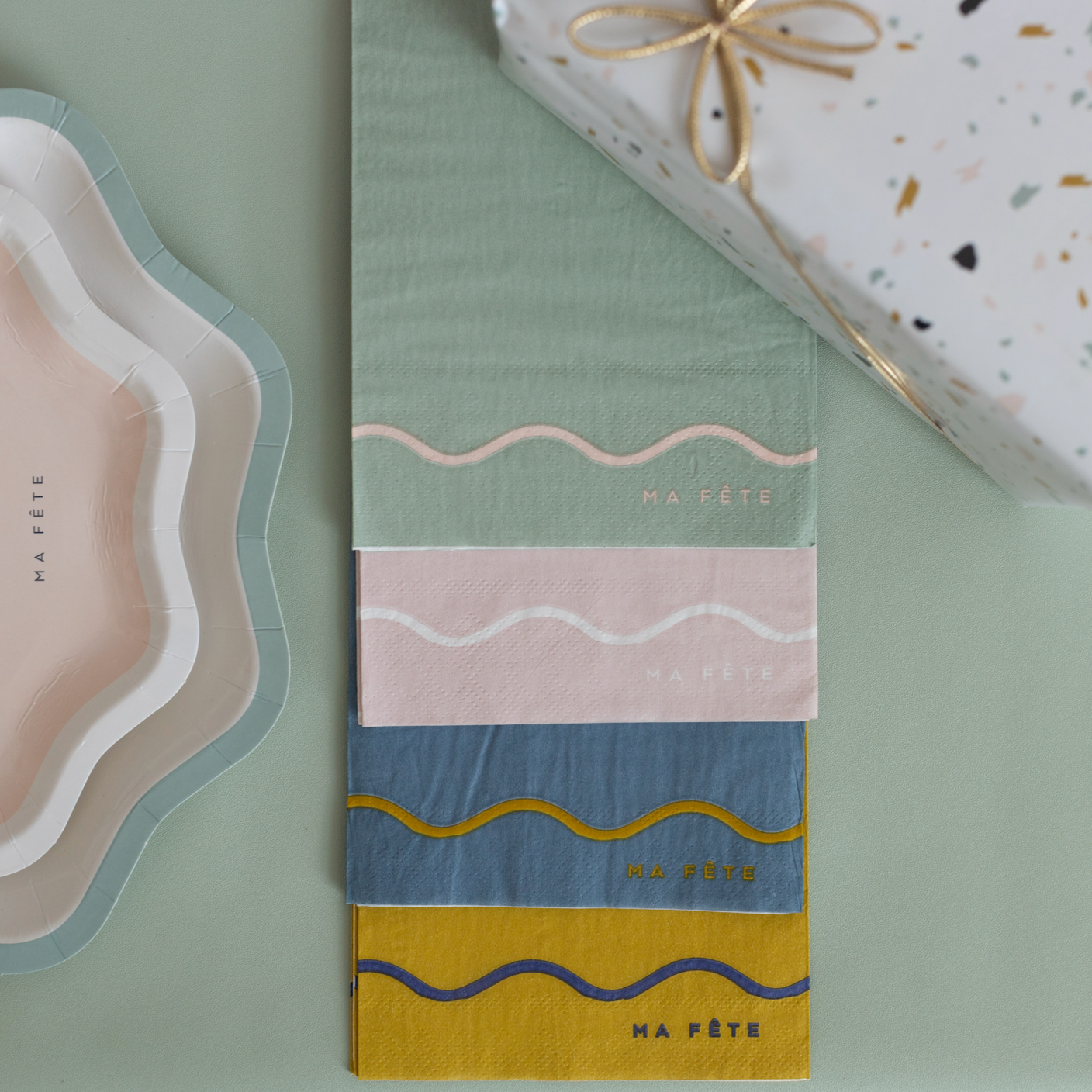 Signature Napkins, Pink & Mint (16)