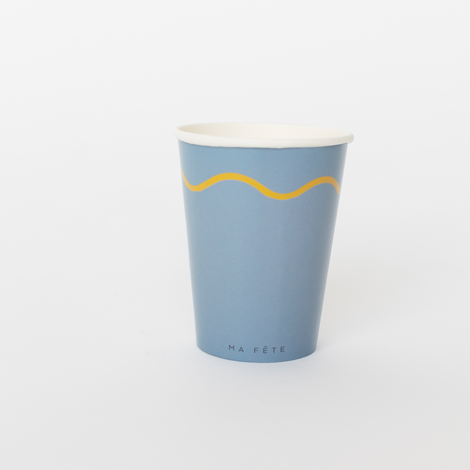 Signature Paper Cups, Blue & Yellow (8)