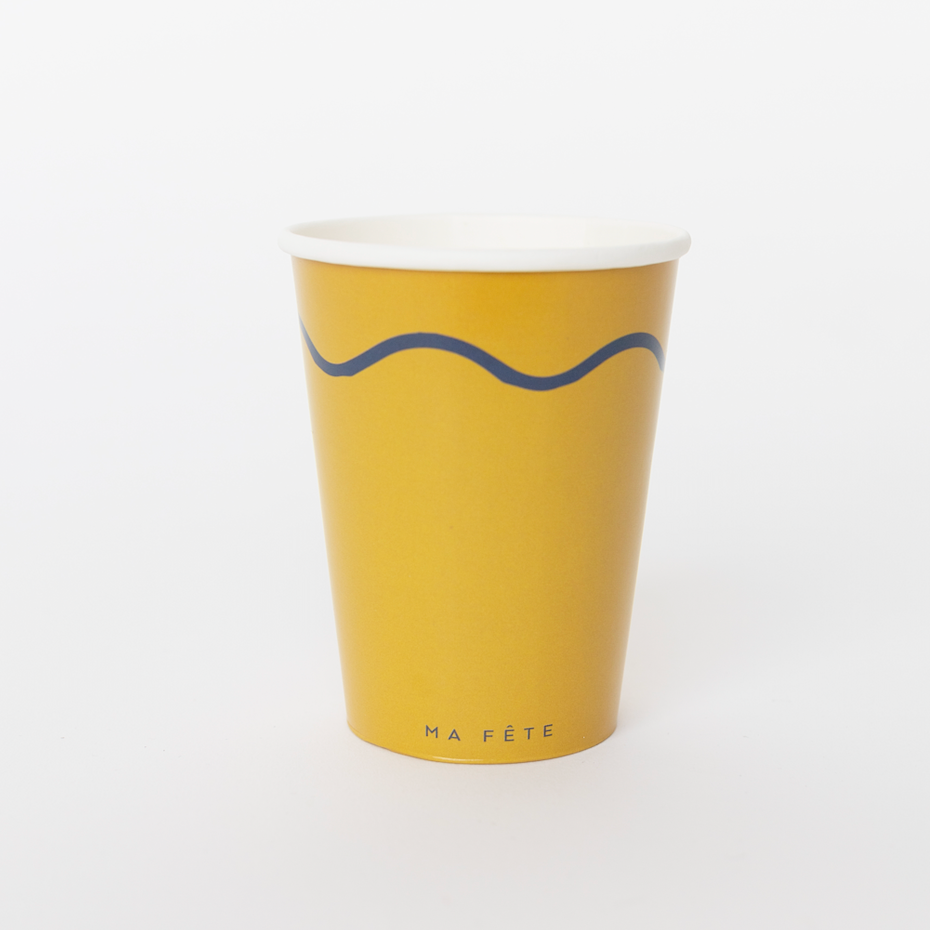 Signature Paper Cups, Blue & Yellow (8)