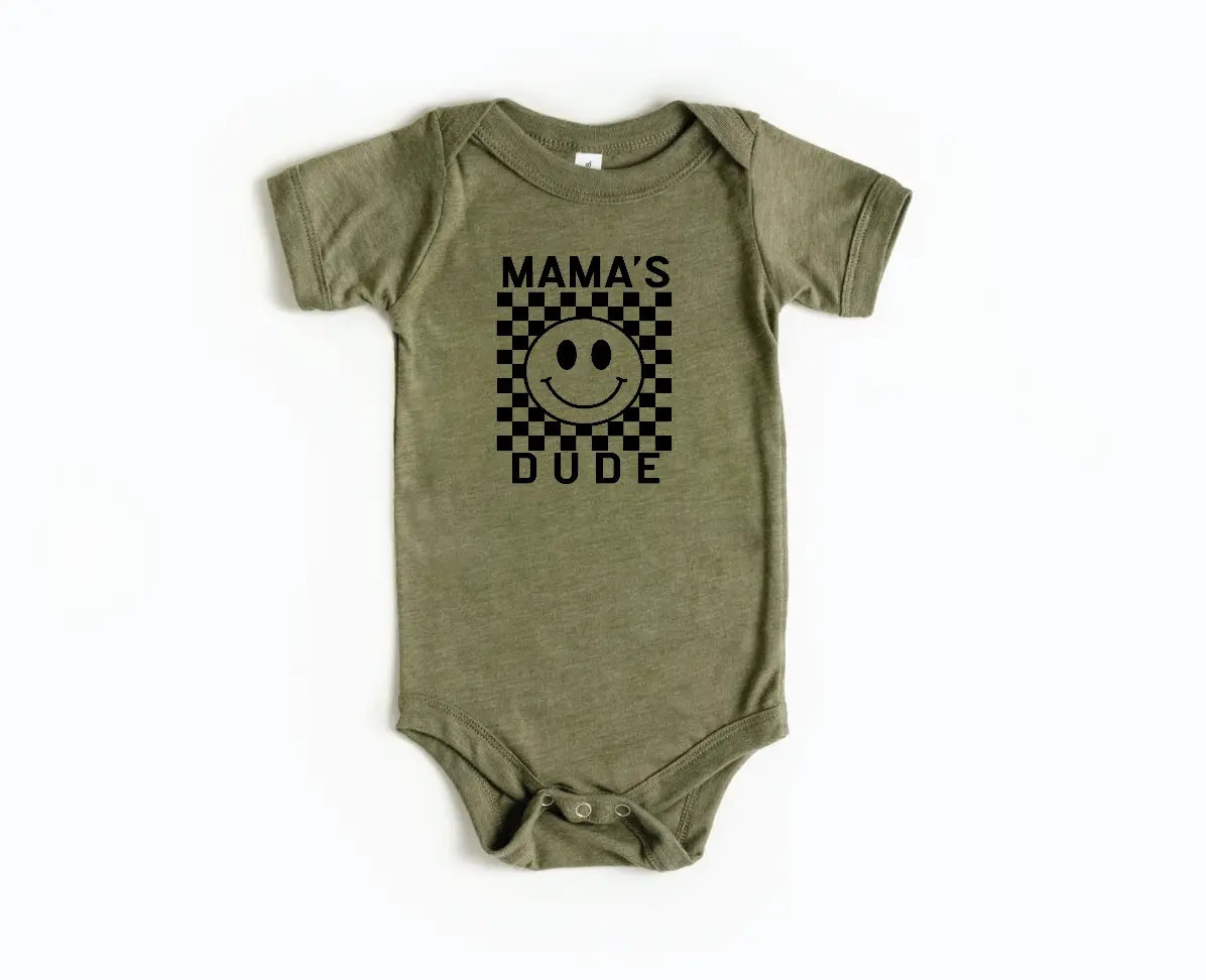 Mama's Dude Checkered Onesie