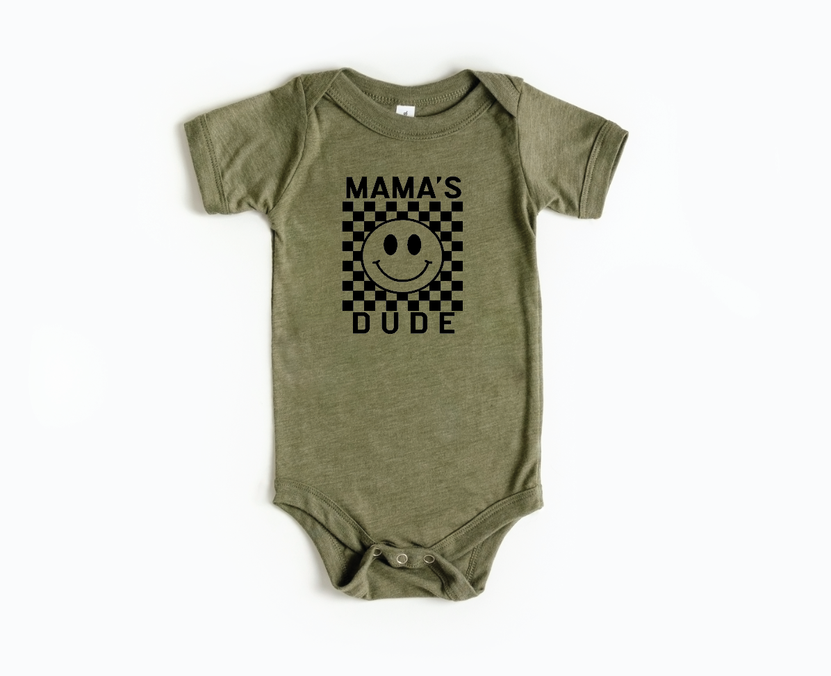 Mama's Dude Checkered Onesie