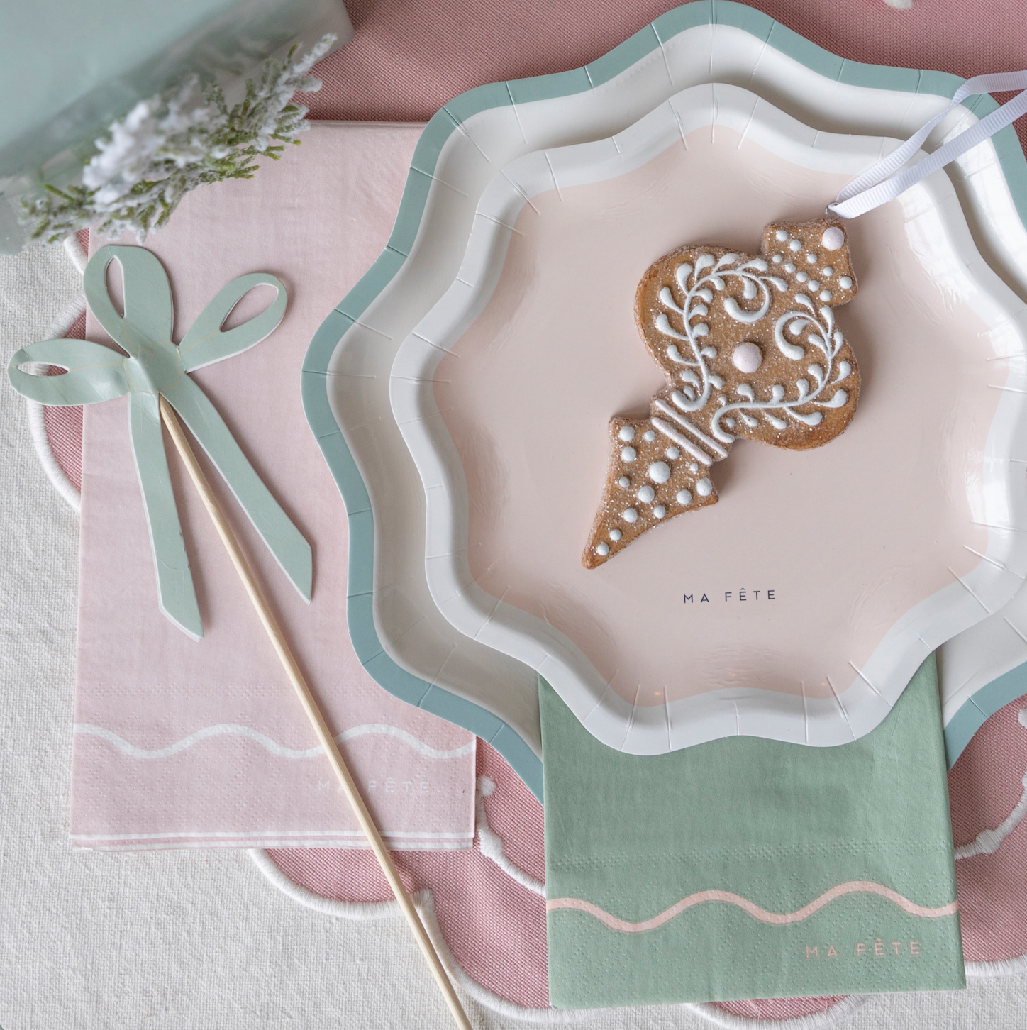 Signature Napkins, Pink & Mint (16)