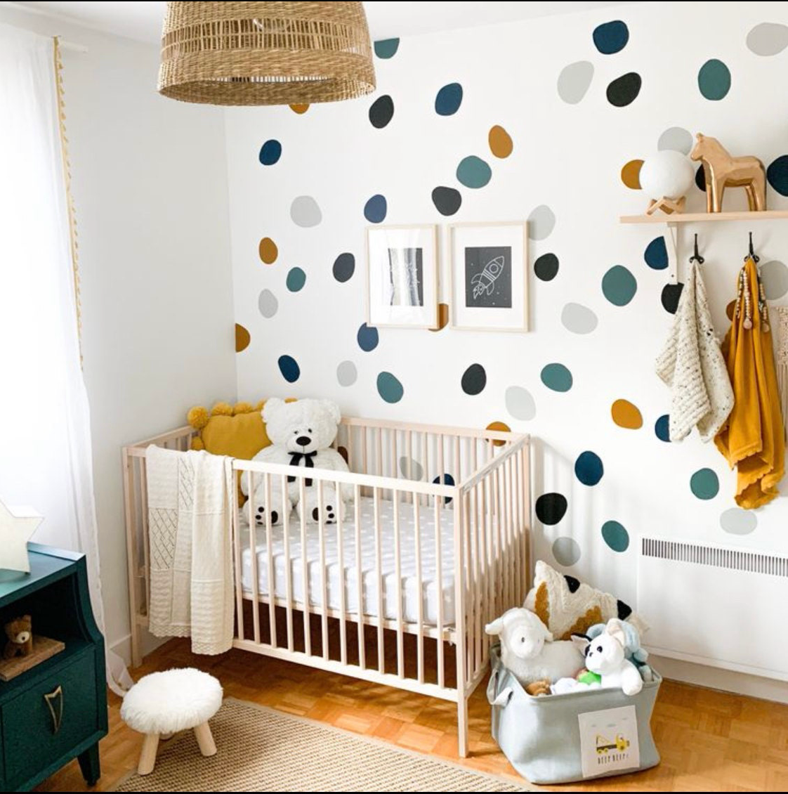 Watercolor Speckles & Dots - Fabric Nursery Wall Art Decals