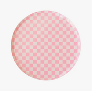 Pink Check Small Dessert Plates For Valentine's Day