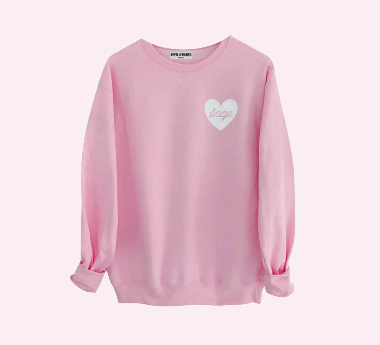 Heart U Most ♡ Light Pink Personalizable Script Heart Sweatshirt